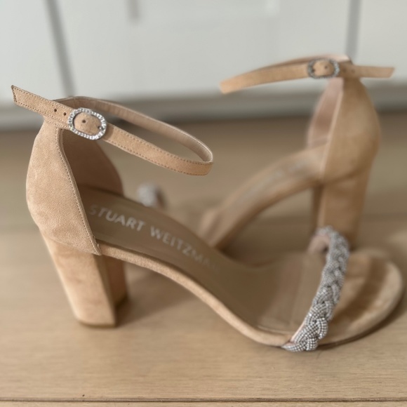 NearlyNude High Shine Ankle Strap Sandal - Picture 1 of 7